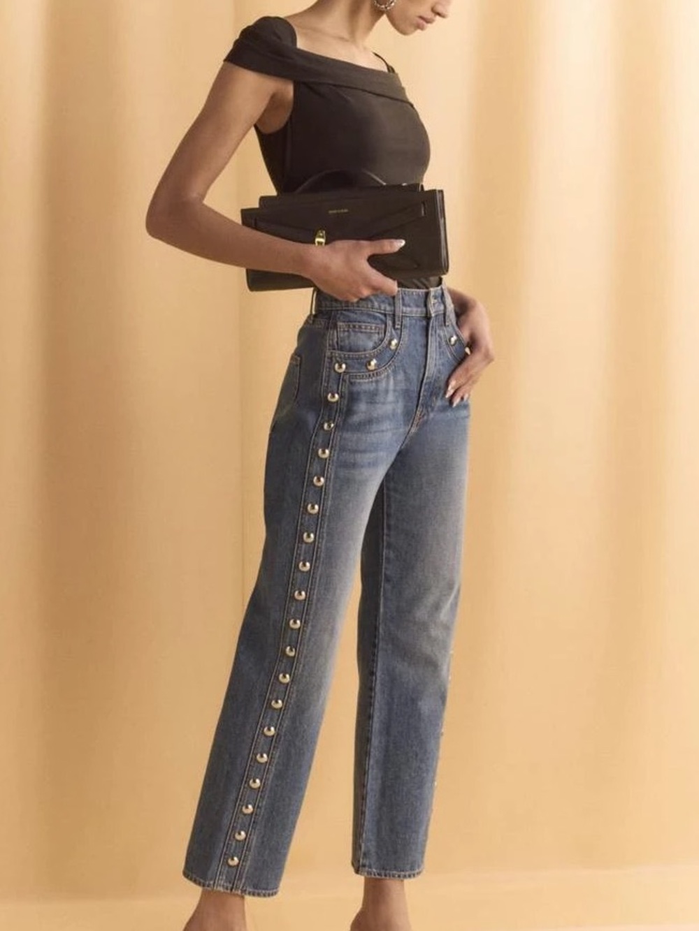 VERONICA BEARD Dylan Studded High Rise Ankle Jeans | Size 25 | NWT - Picture 10 of 10